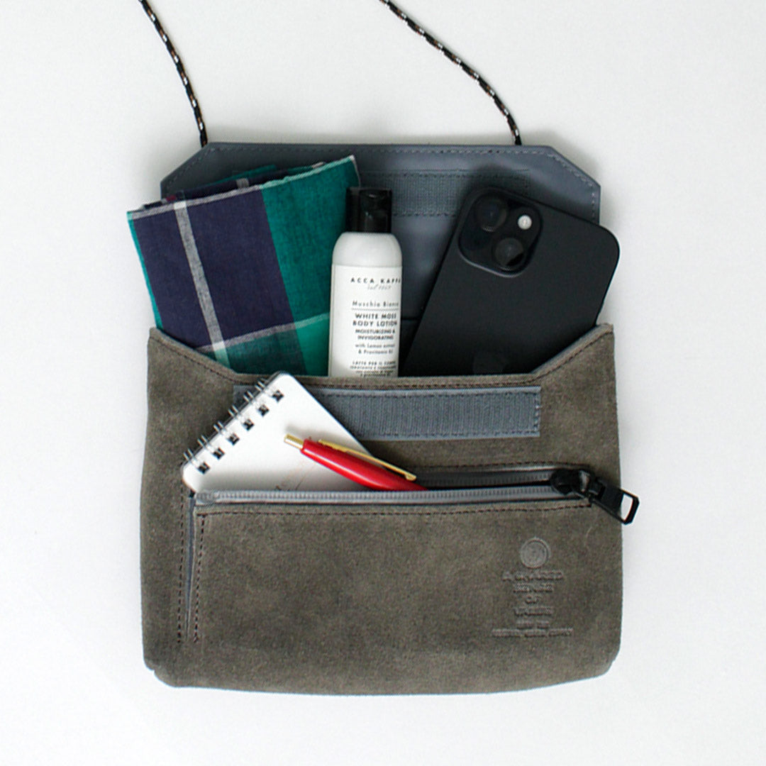 AS2OV / Water-repellent Suede Sacoche Wallet