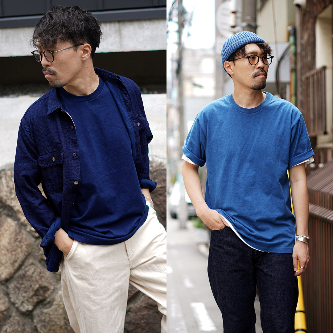 CRC × INDIGO CLASSIC Indigo-Dyed Tubular S/S T-Shirt