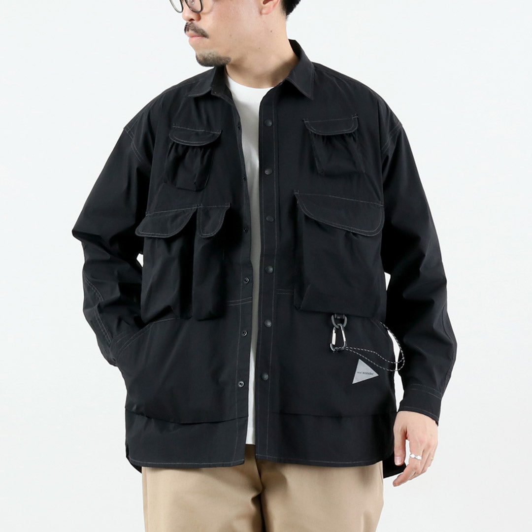 AND WANDER / Multi-Pocket Long Sleeve Shirt