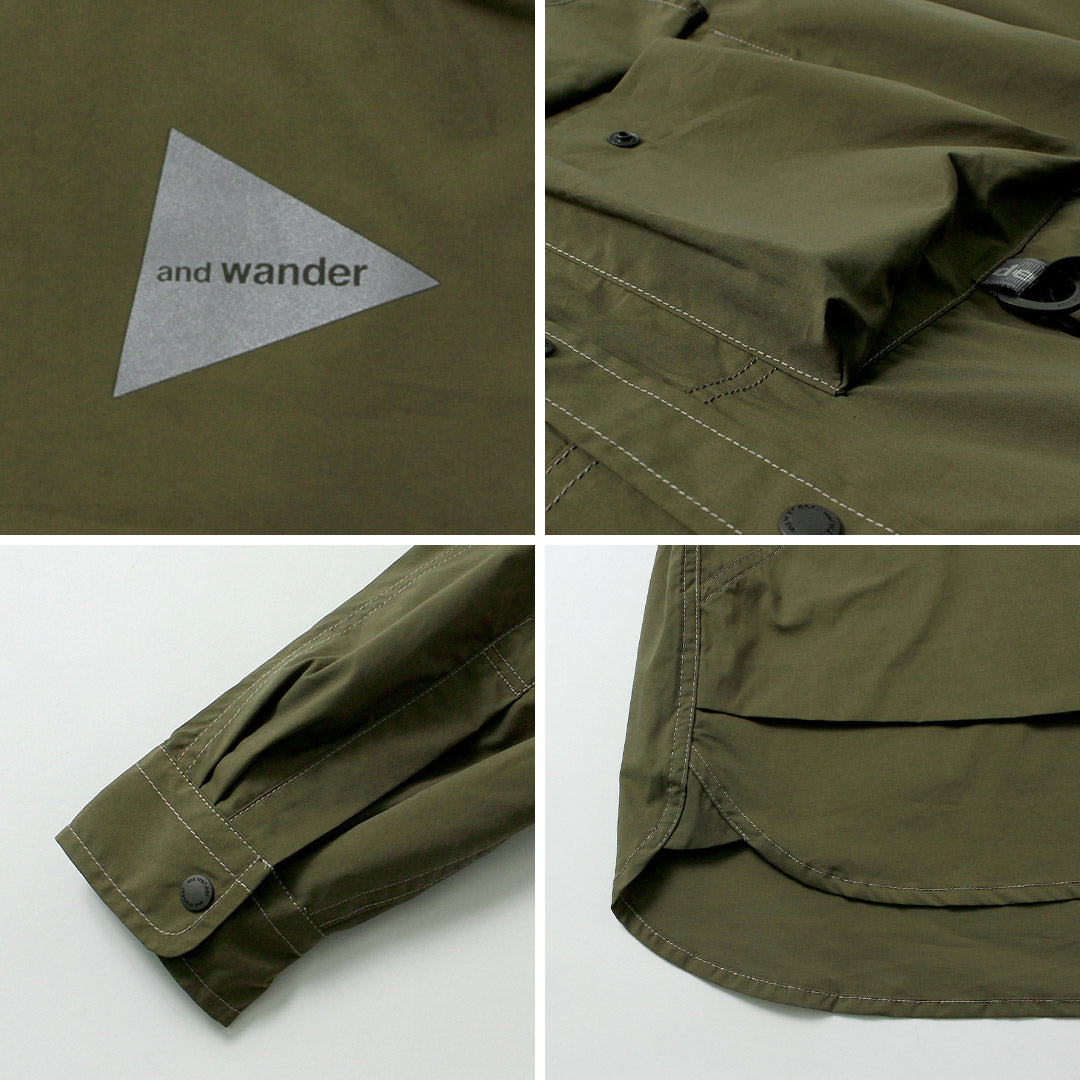 AND WANDER / Multi-Pocket Long Sleeve Shirt