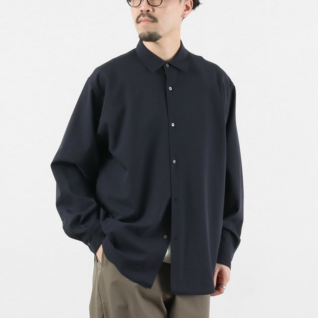 GOLDWIN / Chemise décontractée en laine à haute torsion – Tissu Bishu