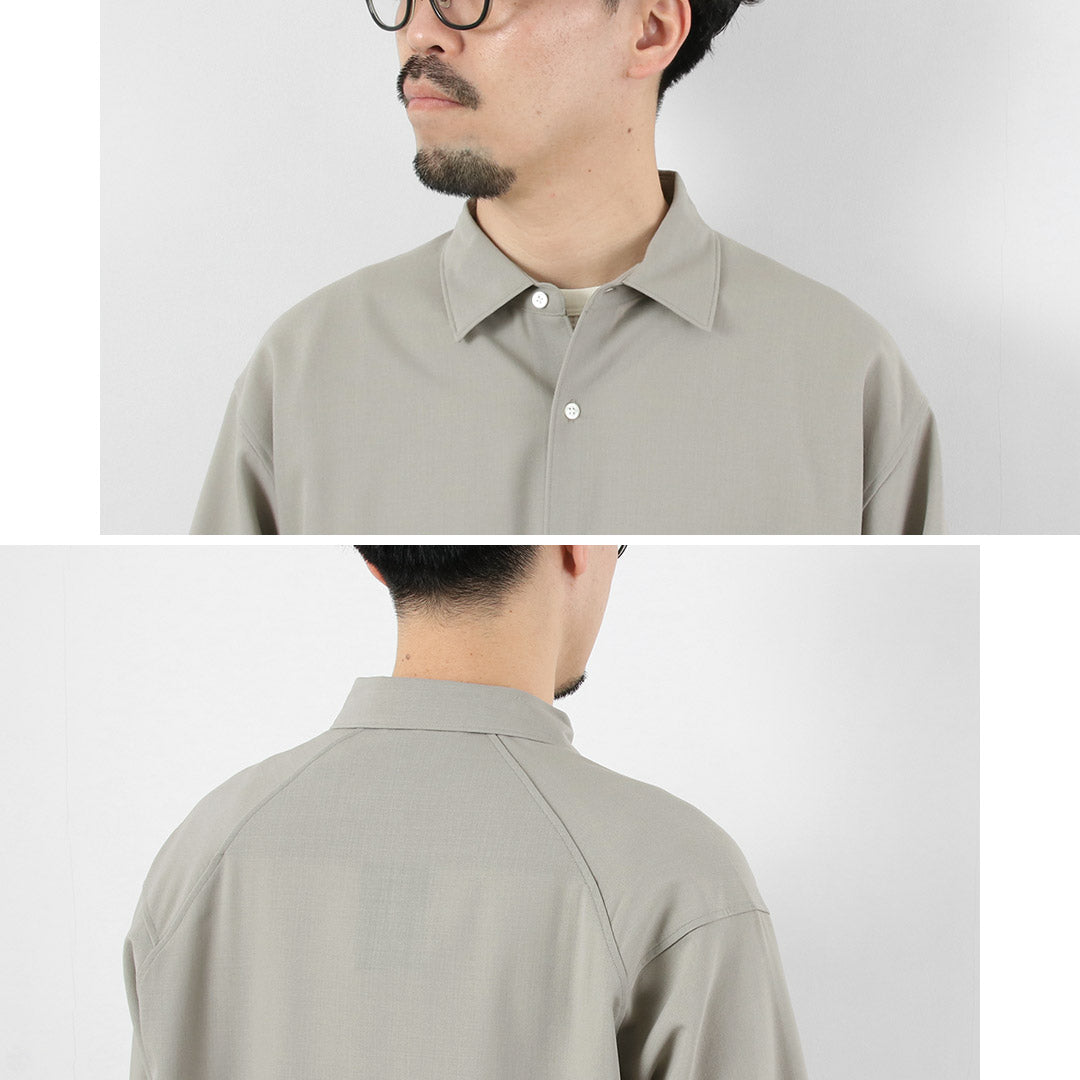 GOLDWIN / Chemise décontractée en laine à haute torsion – Tissu Bishu