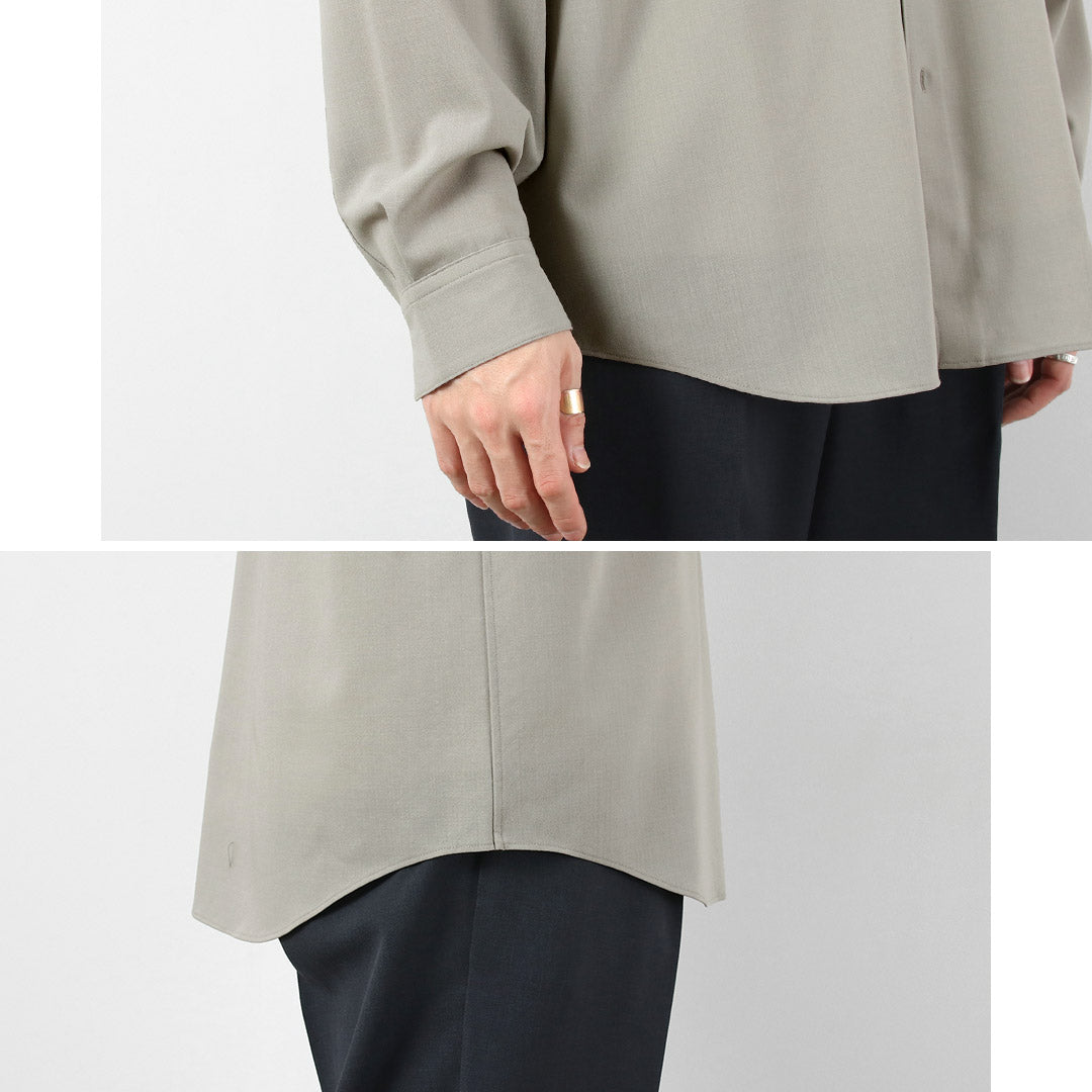 GOLDWIN / Chemise décontractée en laine à haute torsion – Tissu Bishu