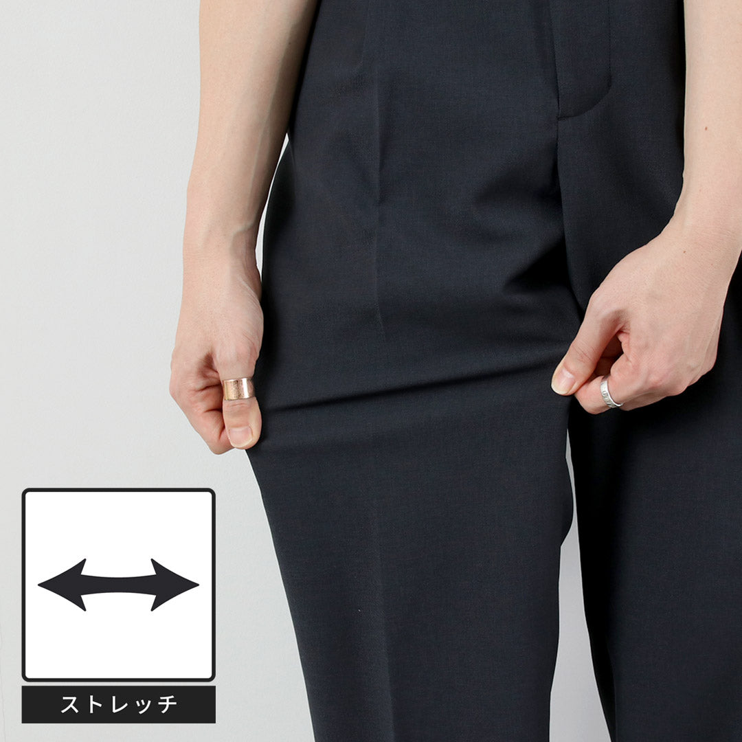 GOLDWIN / Pantalón recto de una sola vuelta en sarga elástica seca reciclada