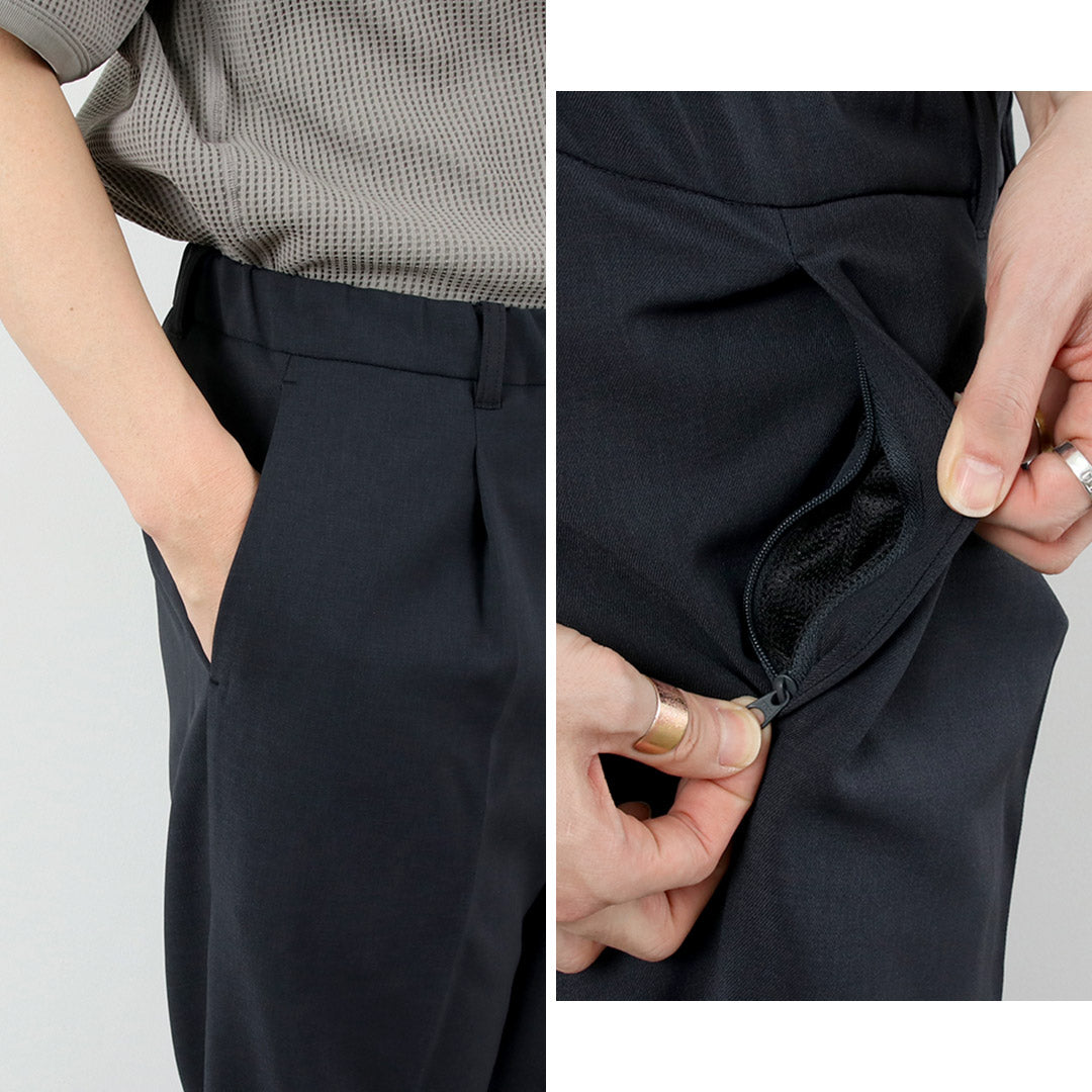 GOLDWIN / Pantalón recto de una sola vuelta en sarga elástica seca reciclada