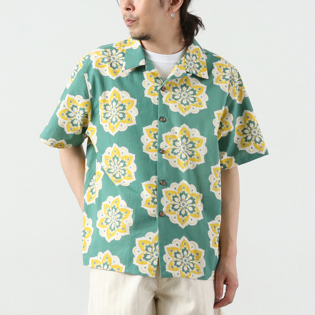 HAVE A GRATEFUL DAY / Chemise col ouvert S/S Design rond imprimé