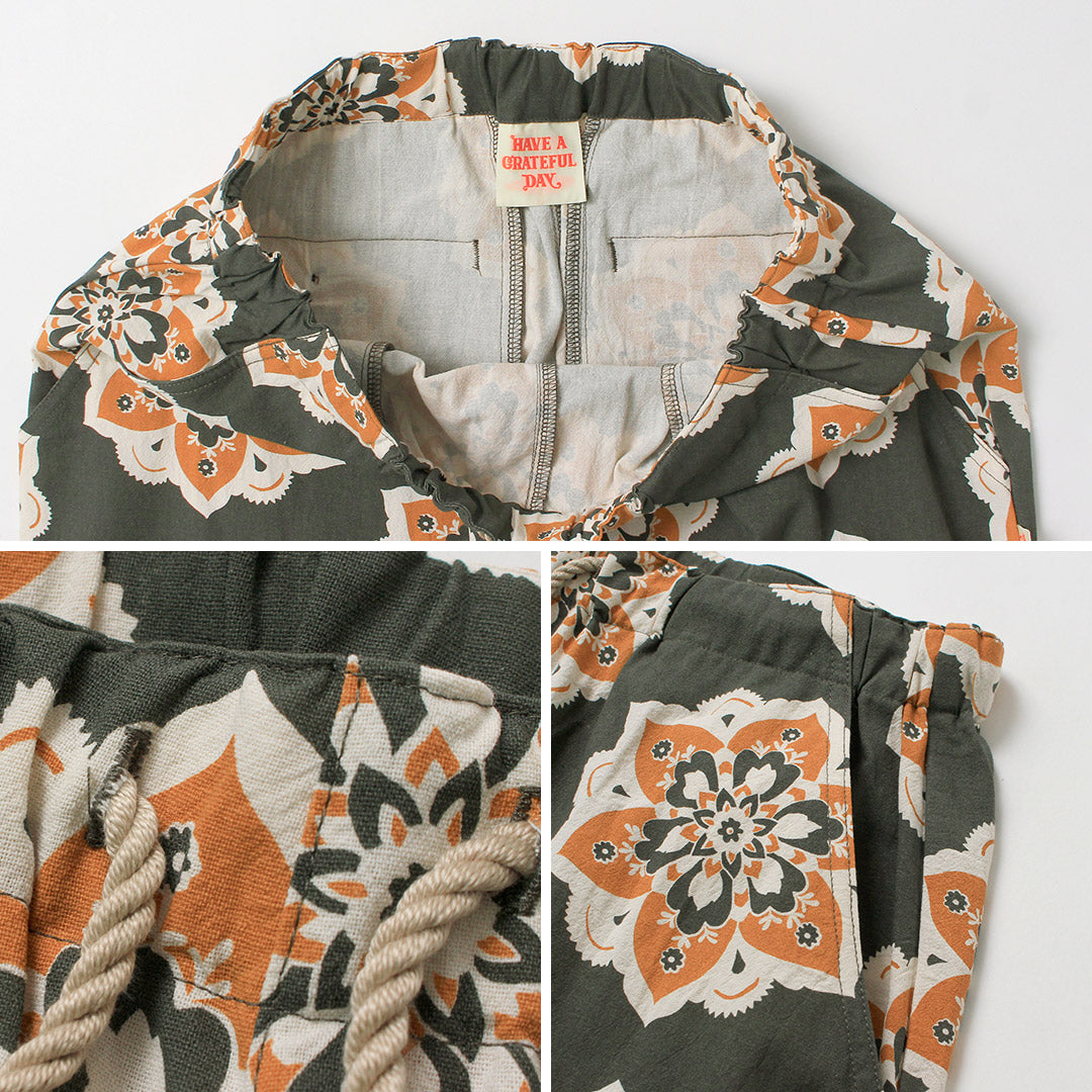 TENGA UN DÍA AGRADECIDO / Pantalón amplio y sencillo con estampado de diseño redondo