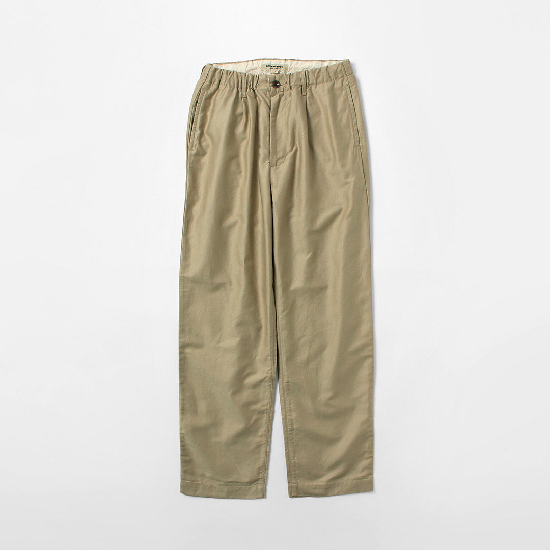 FOB FACTORY / 特殊訂單棉麻斜紋皮休閒褲