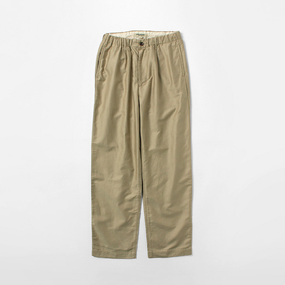 FOB FACTORY / 特殊訂單棉麻斜紋皮休閒褲