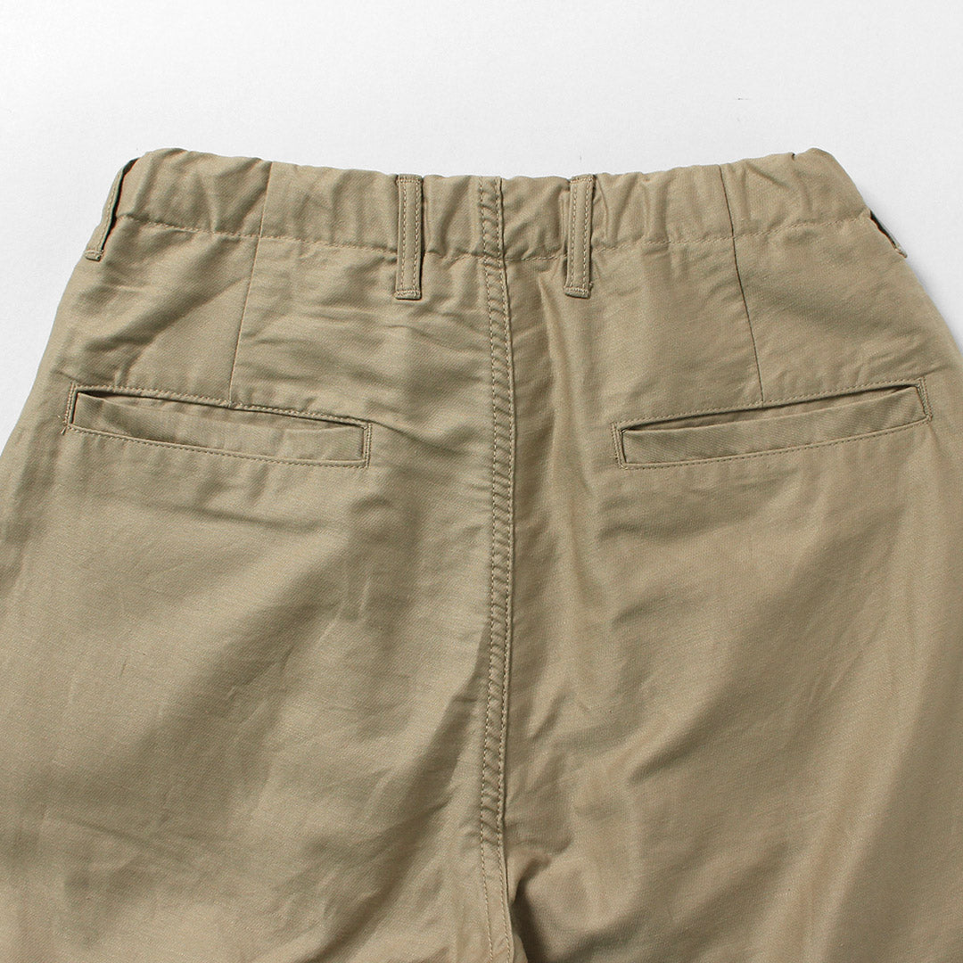 FOB FACTORY / 特殊訂單棉麻斜紋皮休閒褲