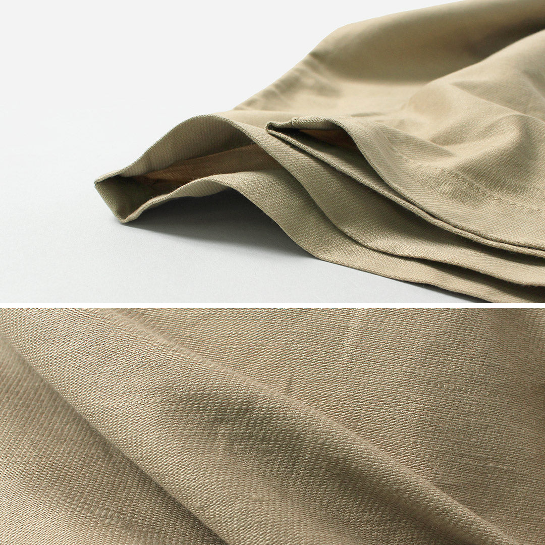 FOB FACTORY / 特殊訂單棉麻斜紋皮休閒褲