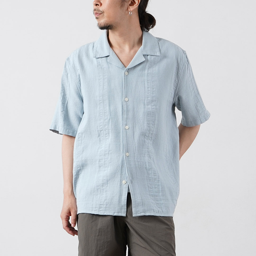 WAX LONDON / Didcot Chemise Manches Courtes Double Wave Grid