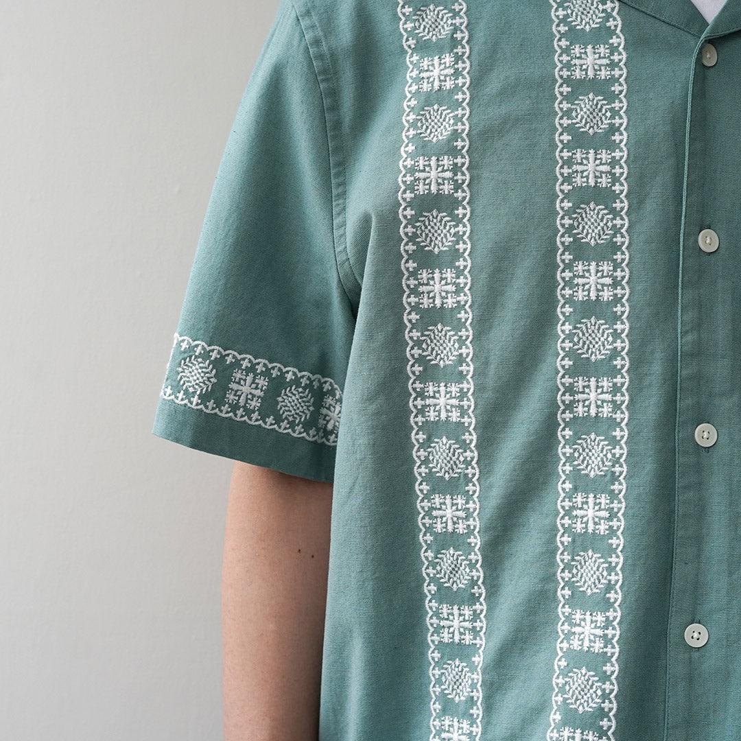 WAX LONDON / Didcot Short Sleeve Shirt - Placement Border
