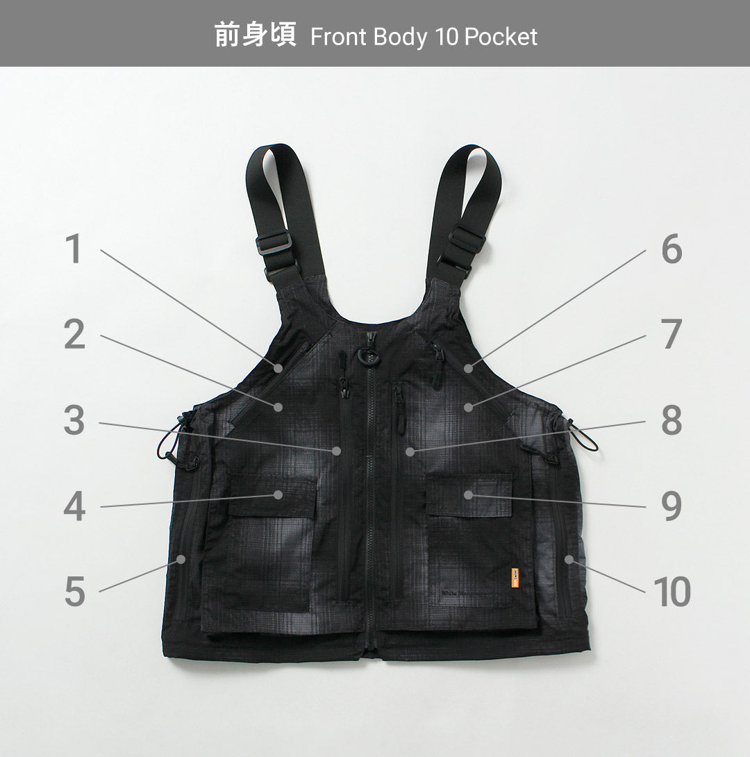 WHITE MOUNTAINEERING / 그립스와니 콜라보레이션 옴브레 체크 2-Way 기어 팩 조끼 4.0 숄더백