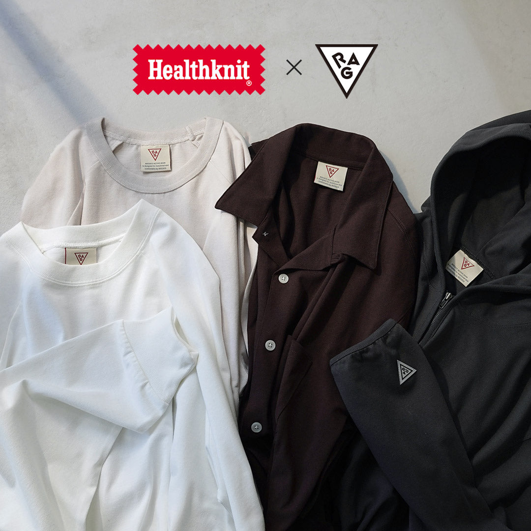 HEALTHKNIT / RAG Collaboration 3/4 Sleeve Open-End Dry Jersey Raglan Crewneck T-Shirt
