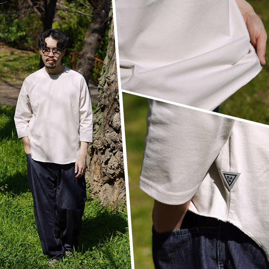 HEALTHKNIT / RAG Collaboration 3/4 Sleeve Open-End Dry Jersey Raglan Crewneck T-Shirt
