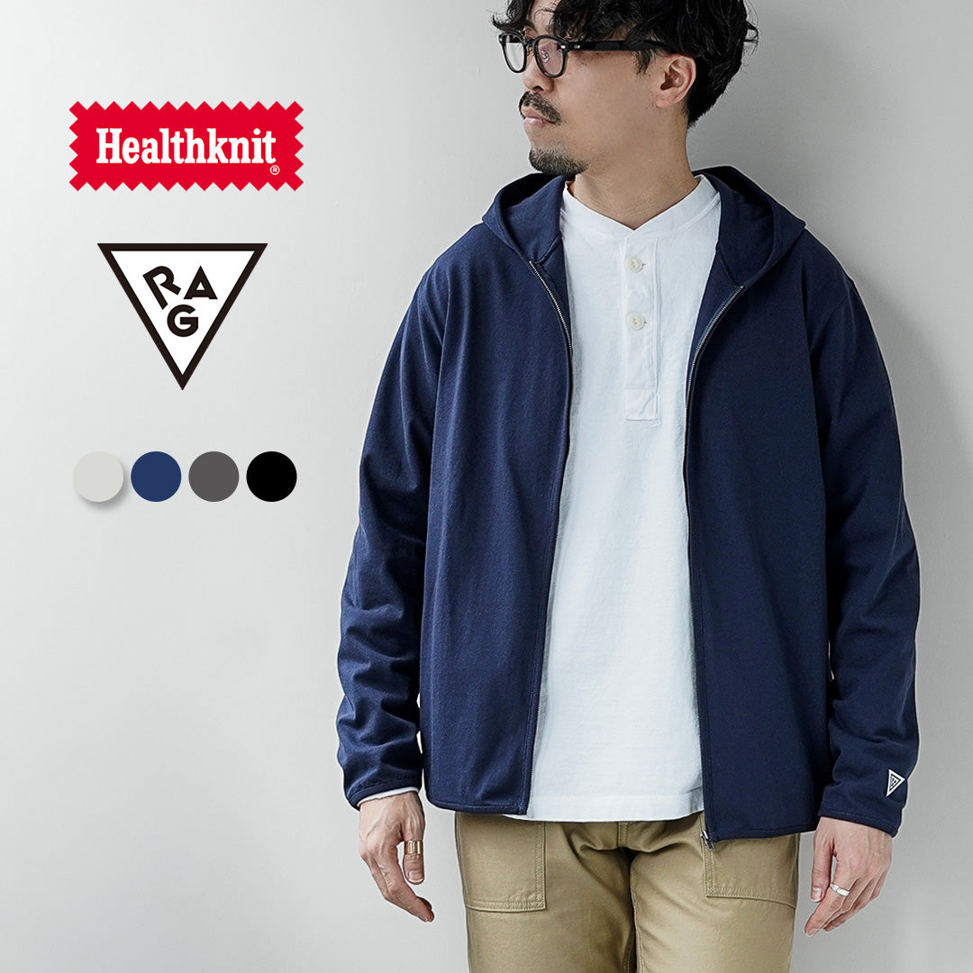 HEALTHKNIT / RAG Collaboration Open-End Cotton Dry Jersey Zip-Up Hoodie