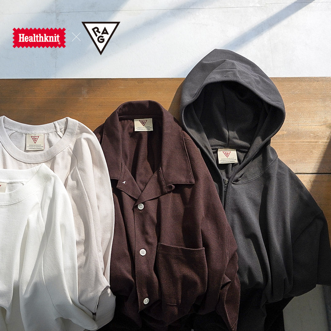 HEALTHKNIT / RAG Collaboration Open-End Cotton Dry Jersey Zip-Up Hoodie