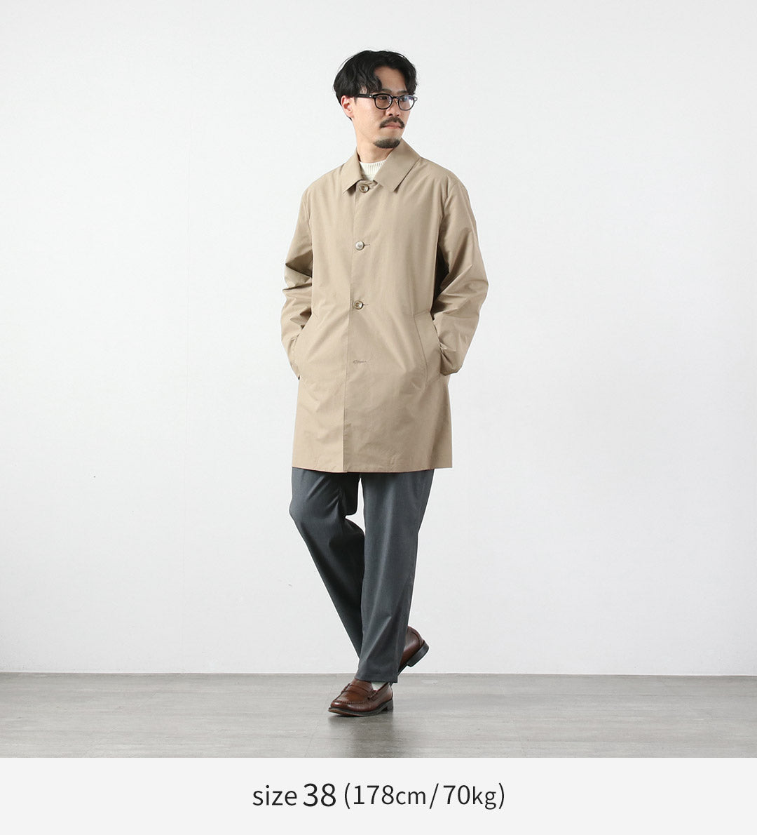 VÊTEMENTS MÉTÉO TRADITIONNELS / Manteau Balmacaan en taffetas de polyester léger boutonné Derby