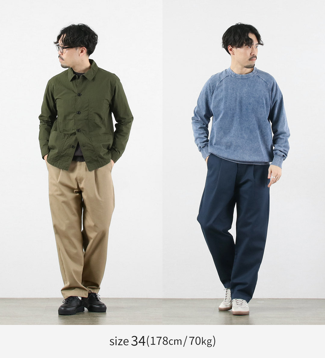 通用背帶褲 / Heritage T/C 寬鬆 1 折褲 Bio-Wash Stone Carver 斜紋棉布褲