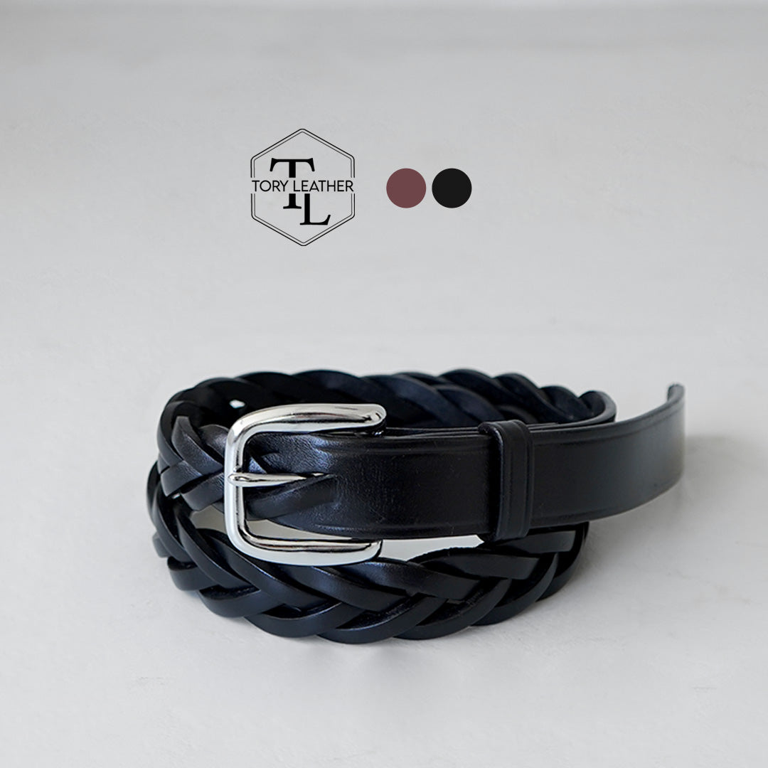TORY LEATHER / 롱 팁 브레이드 벨트