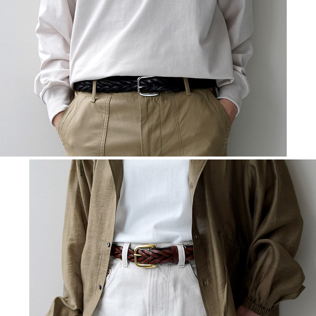 TORY LEATHER / 롱 팁 브레이드 벨트