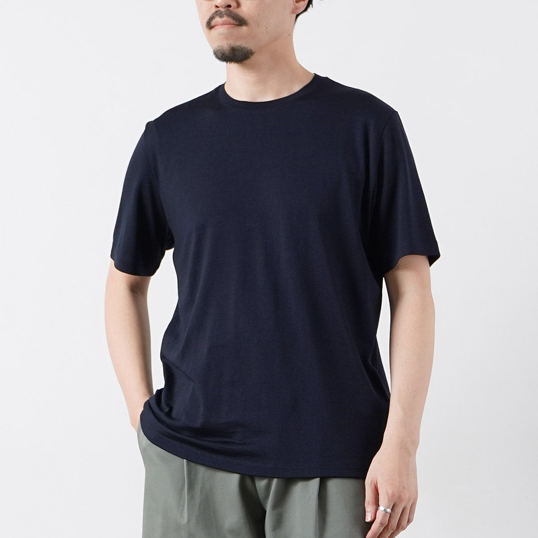 YONETOMI NEW BASIC / T-shirt habillé en laine et soie