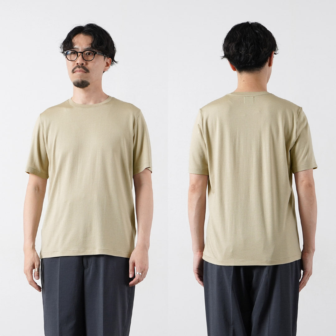 YONETOMI NEW BASIC / T-shirt habillé en laine et soie