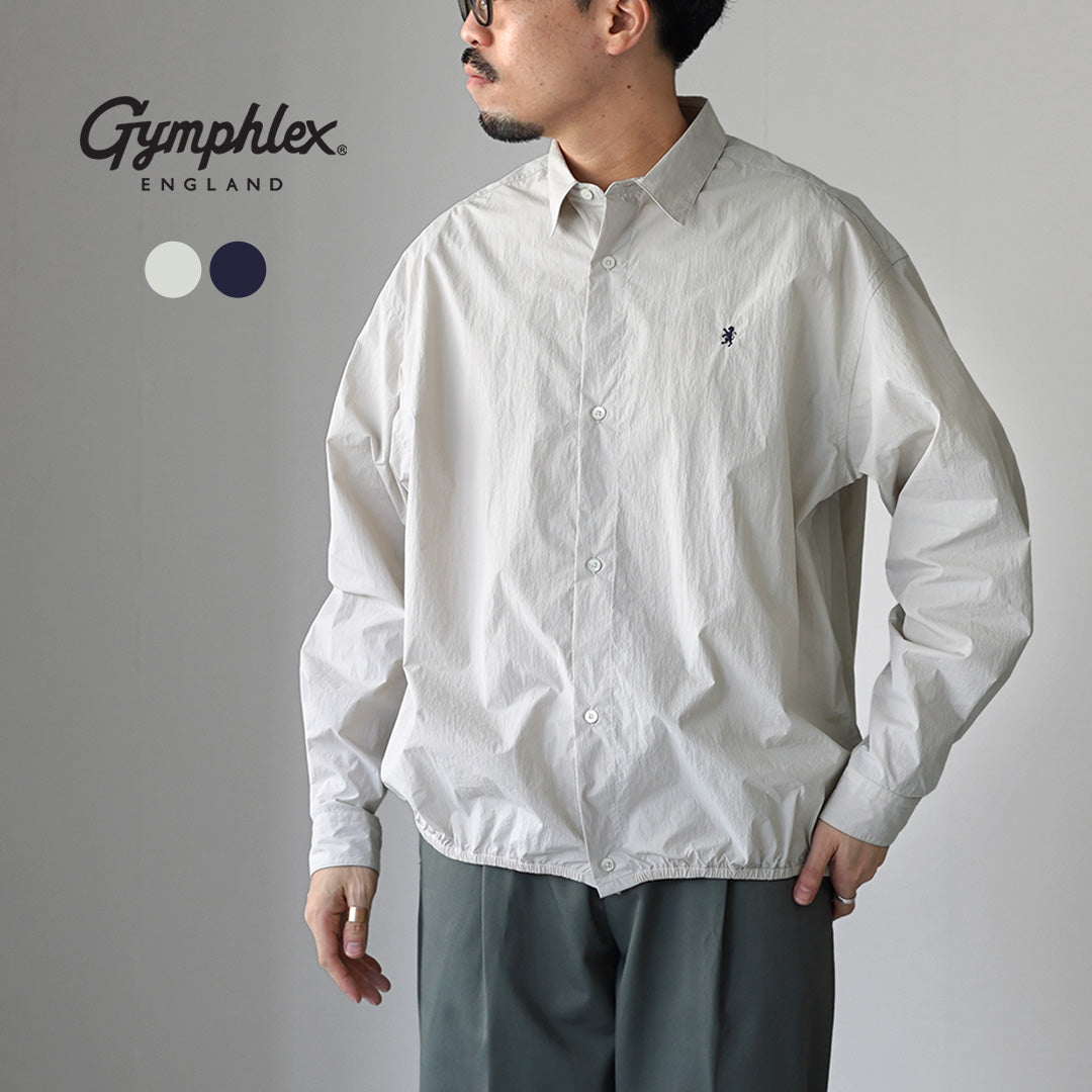 GYMPHLEX / Chemise froncée à manches longues en nylon Taslan