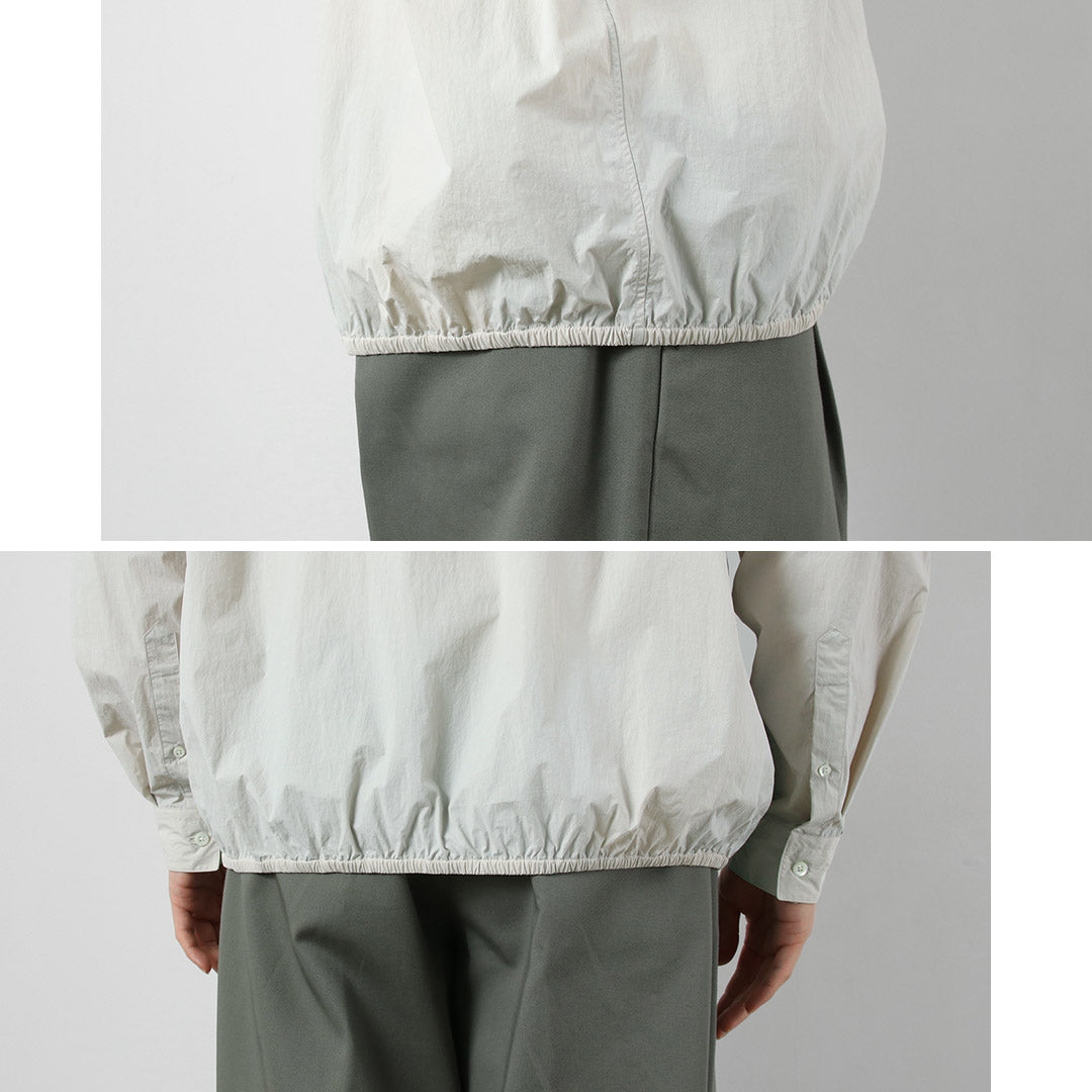 GYMPHLEX / Chemise froncée à manches longues en nylon Taslan