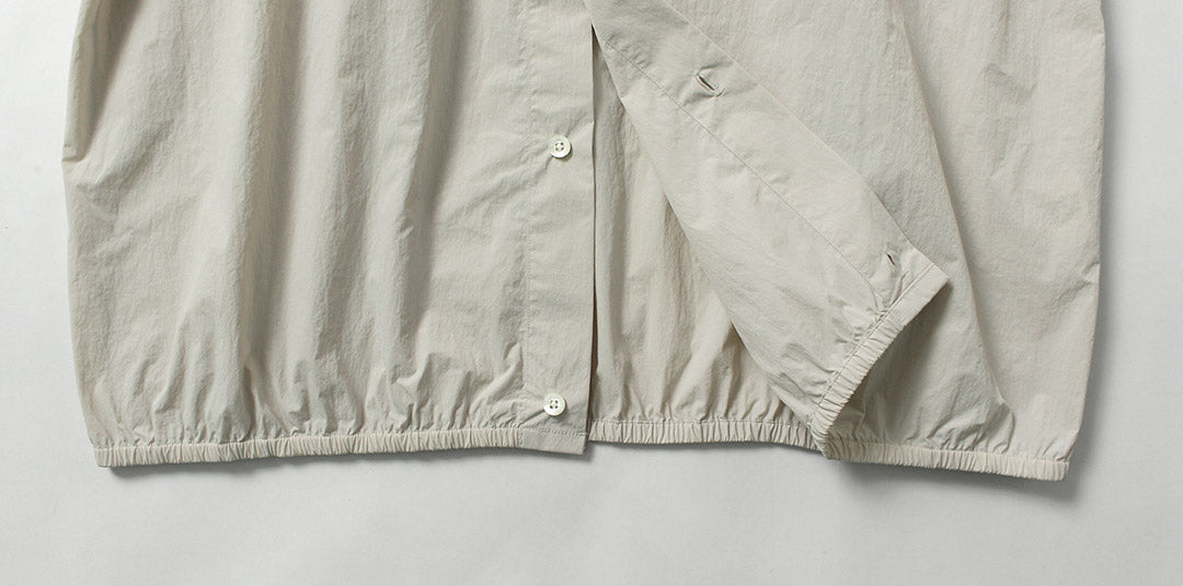 GYMPHLEX / Chemise froncée à manches longues en nylon Taslan