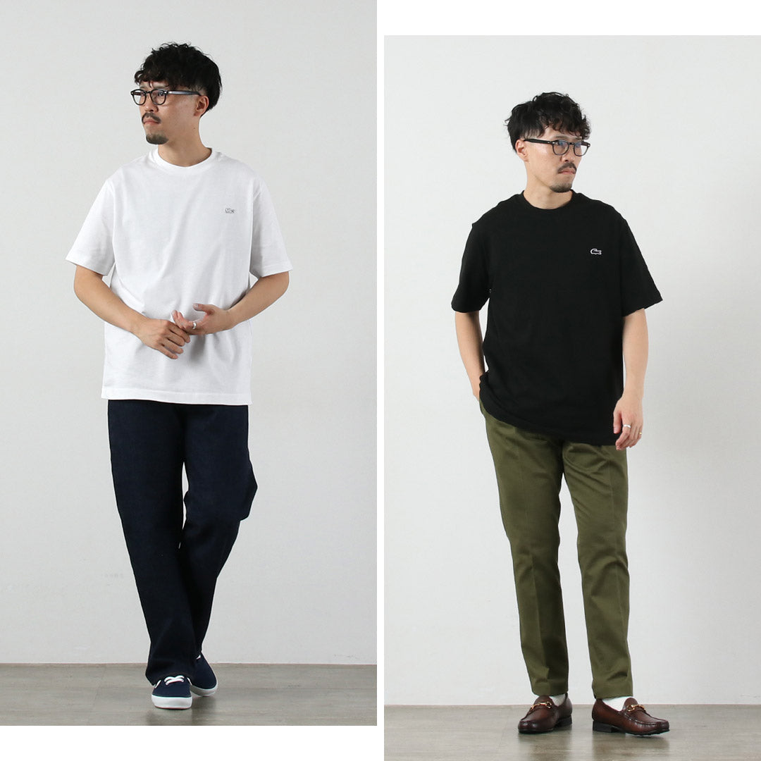 LACOSTE / Outlined Crocodile Crew Neck T-Shirt