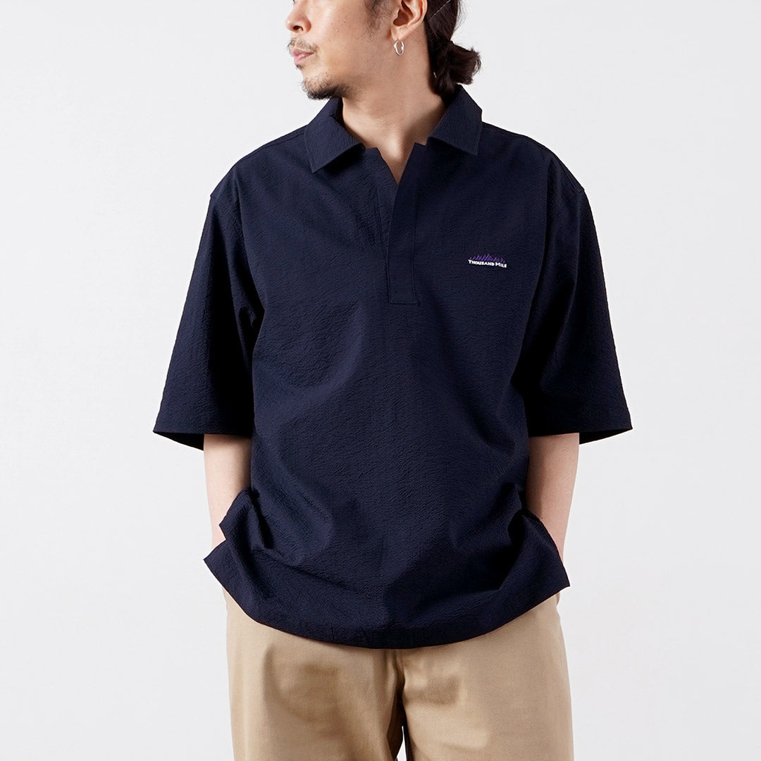 THOUSAND MILE / Chemise Skipper à manches courtes Seersucker