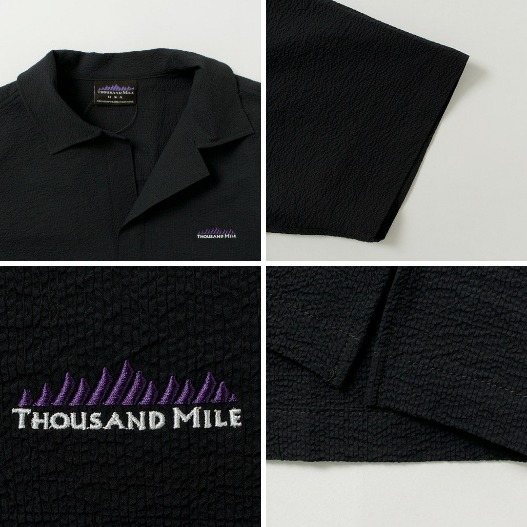 THOUSAND MILE / Chemise Skipper à manches courtes Seersucker