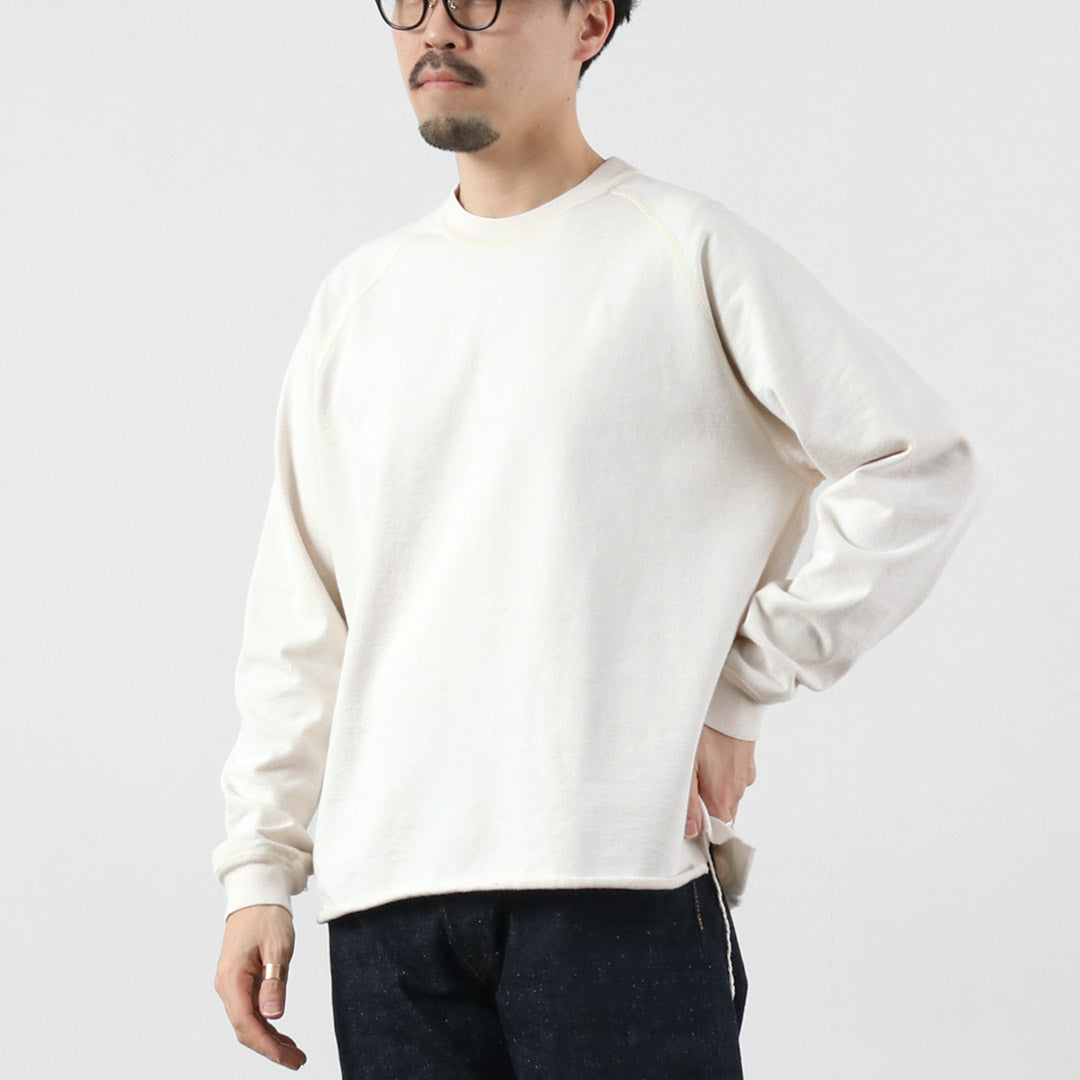 REMI RELIEF / SP 가공 수피마 브러쉬드 플리스 라글란 크루 스웨트셔츠