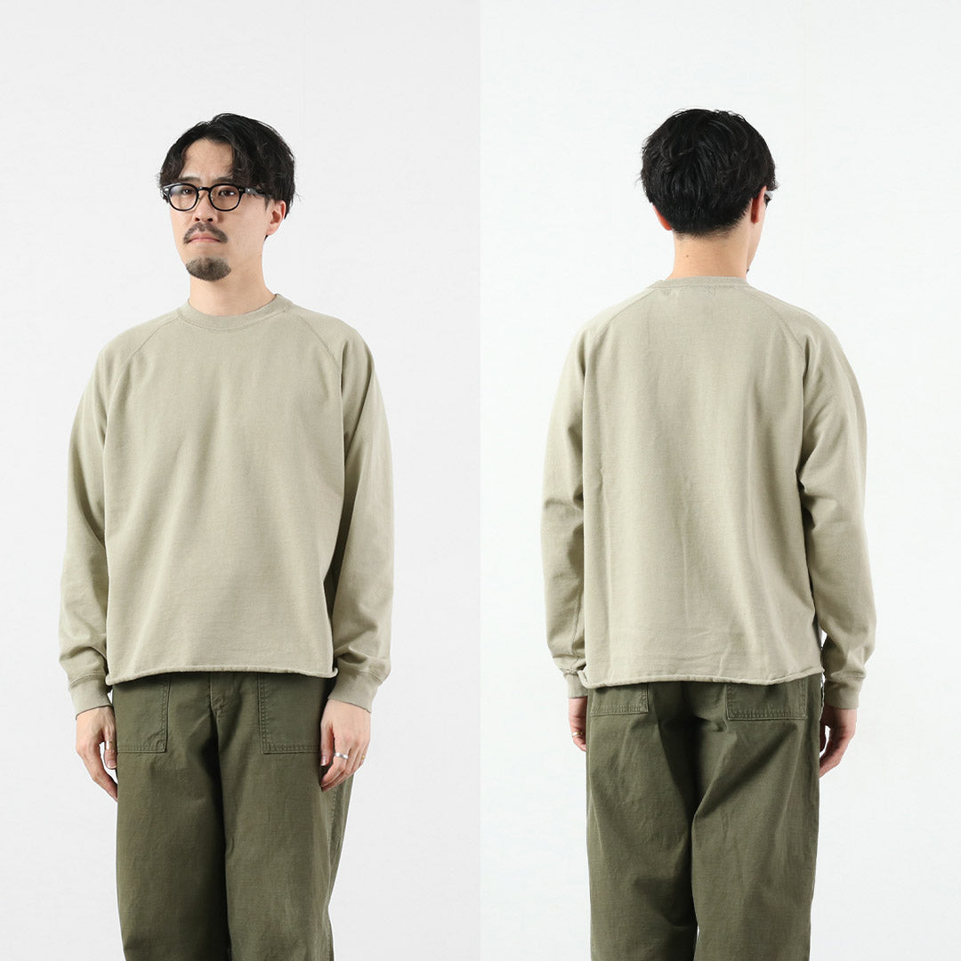 REMI RELIEF / SP 가공 수피마 브러쉬드 플리스 라글란 크루 스웨트셔츠