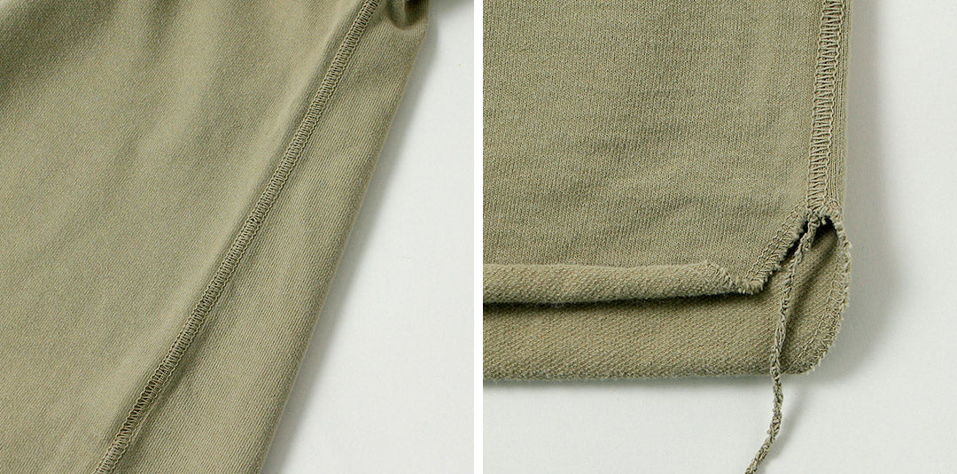 REMI RELIEF / Supima French Terry Henley Neck S/S Crew Sweatshirt