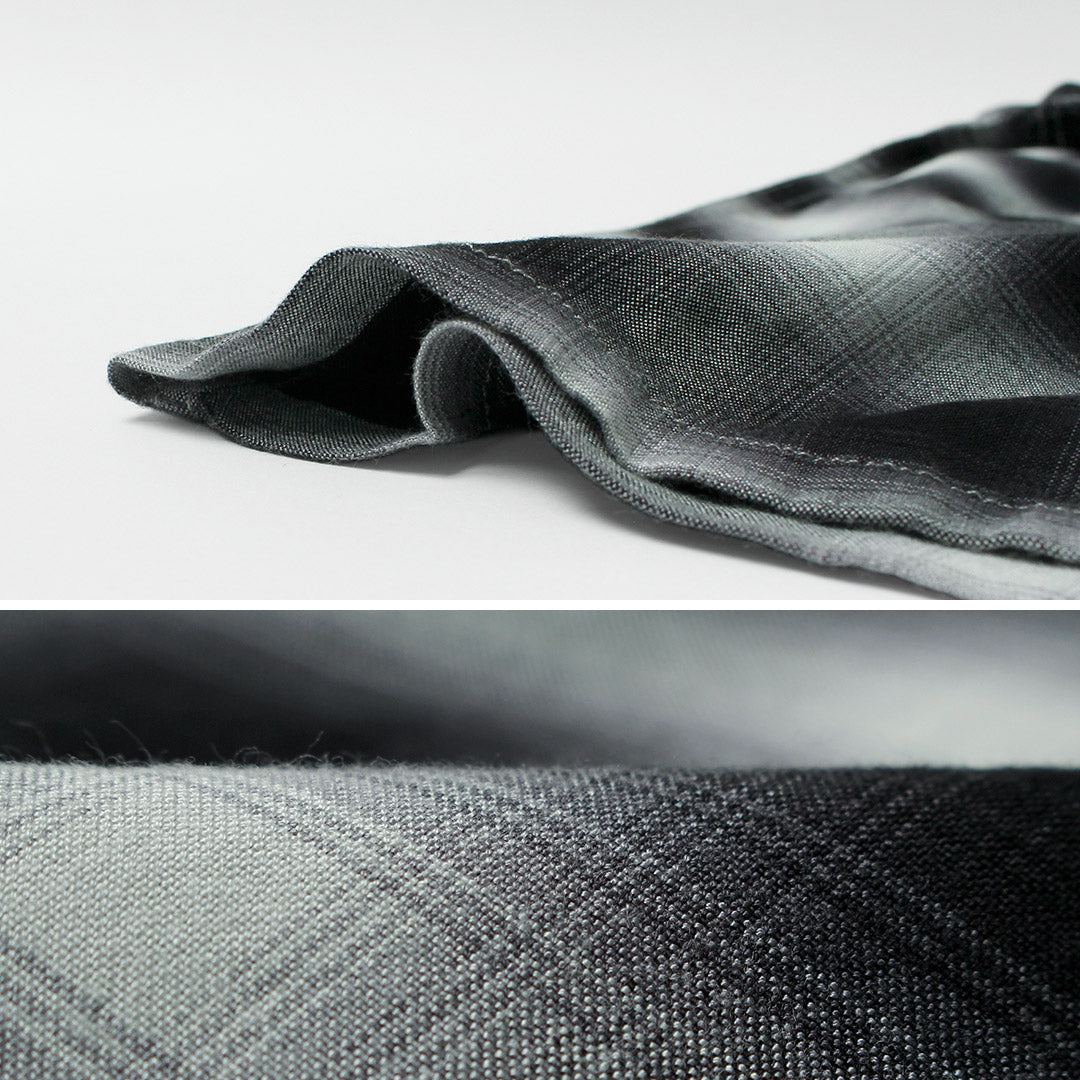 TOWNCRAFT / Chemise à col boucle à manches longues en rayonne ombrée des années 60