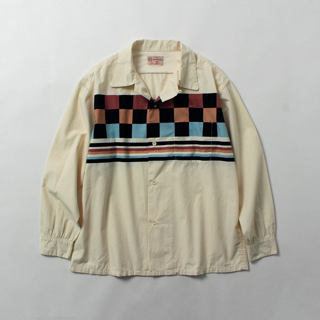 TOWNCRAFT / Printed Long Sleeve Loop Collar Shirt