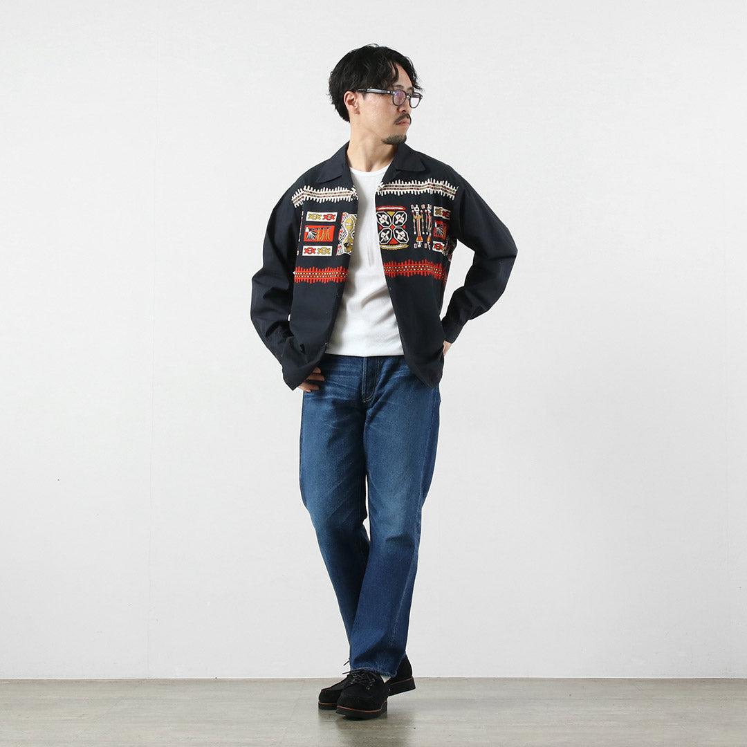 TOWNCRAFT / Printed Long Sleeve Loop Collar Shirt