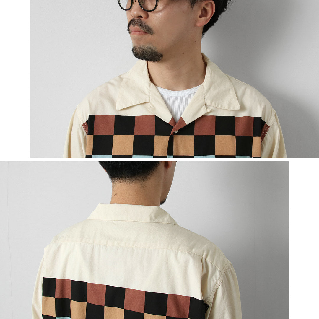 TOWNCRAFT / Printed Long Sleeve Loop Collar Shirt