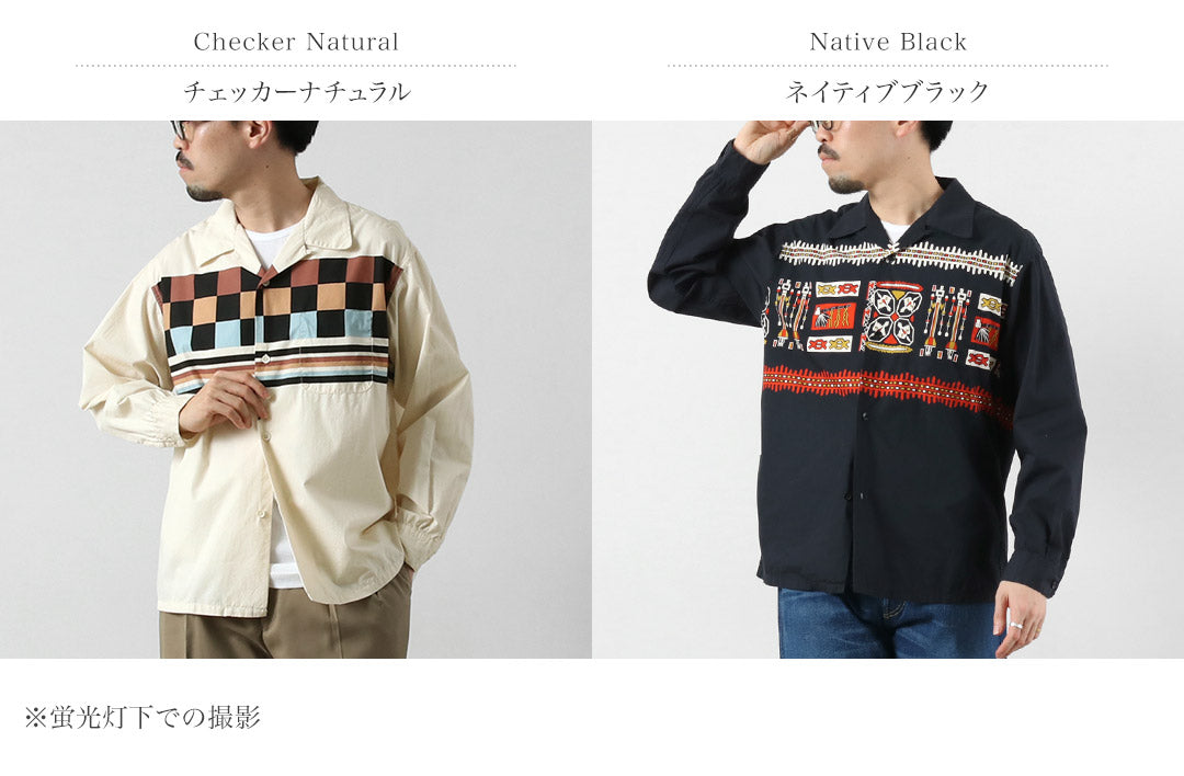 TOWNCRAFT / Printed Long Sleeve Loop Collar Shirt