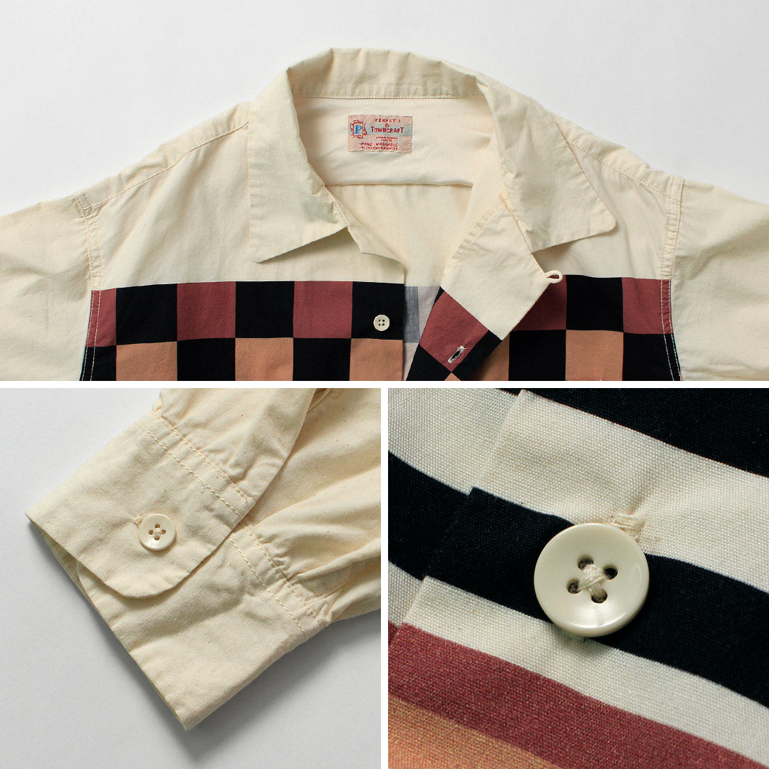 TOWNCRAFT / Printed Long Sleeve Loop Collar Shirt