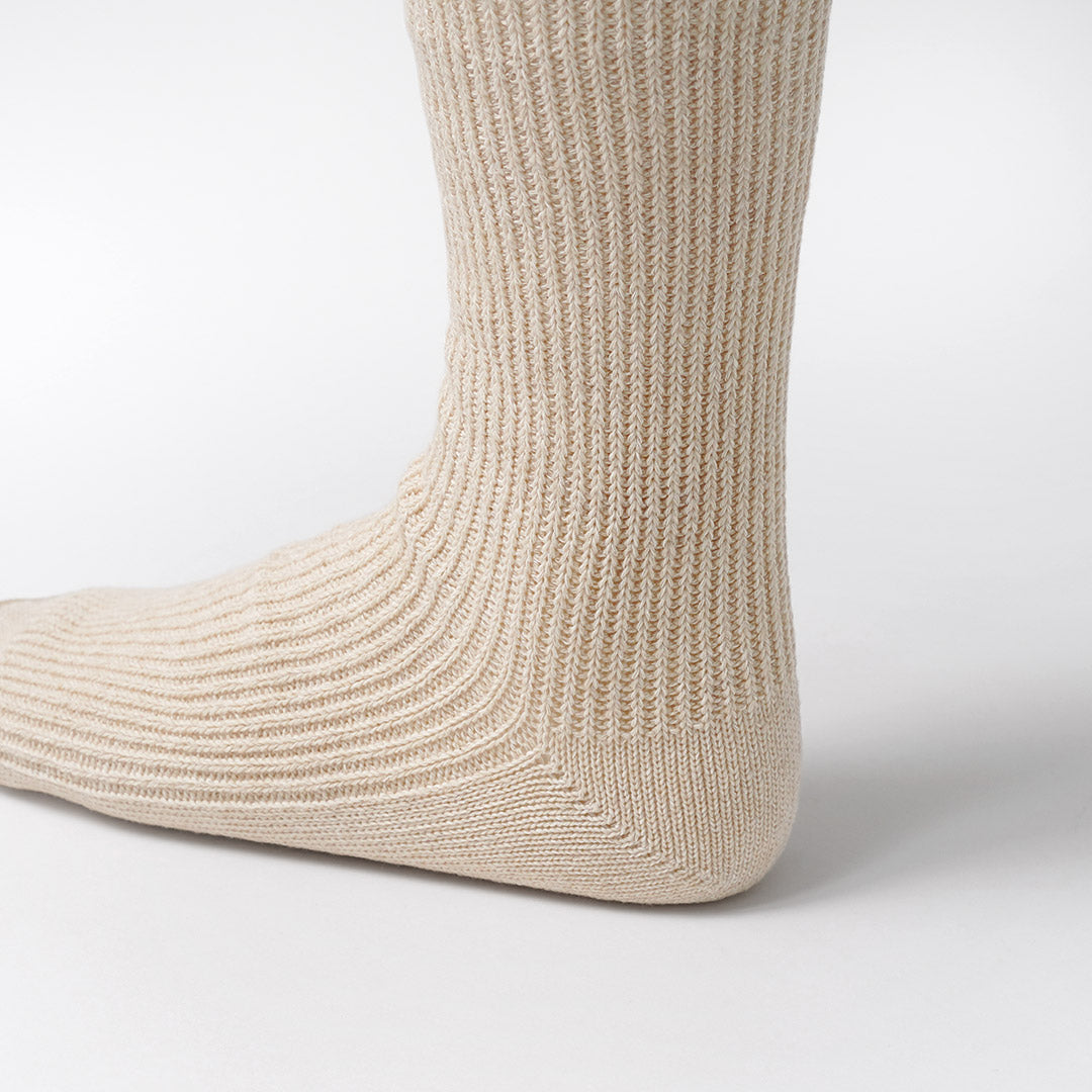 ROTOTO / Chaussettes côtelées en coton recyclé Washi