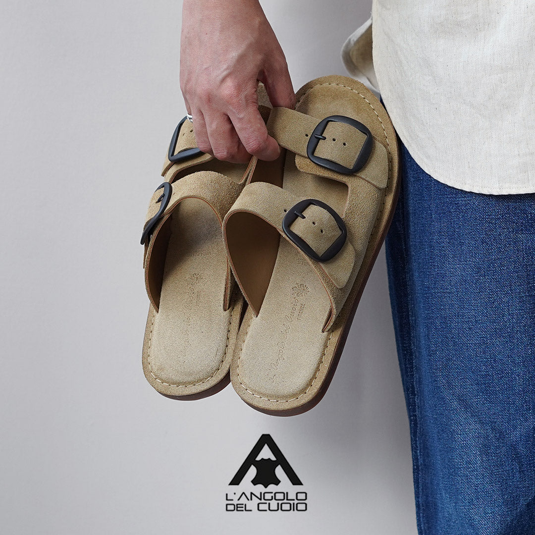 L'ANGOLO DEL CUOIO / Double Buckle Leather Sandals