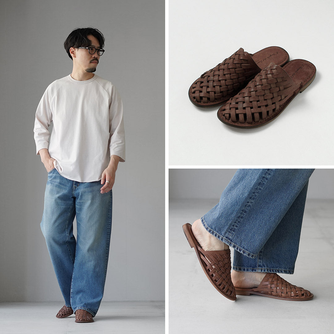 L'ANGOLO DEL CUOIO / Woven Leather Slide Sandals