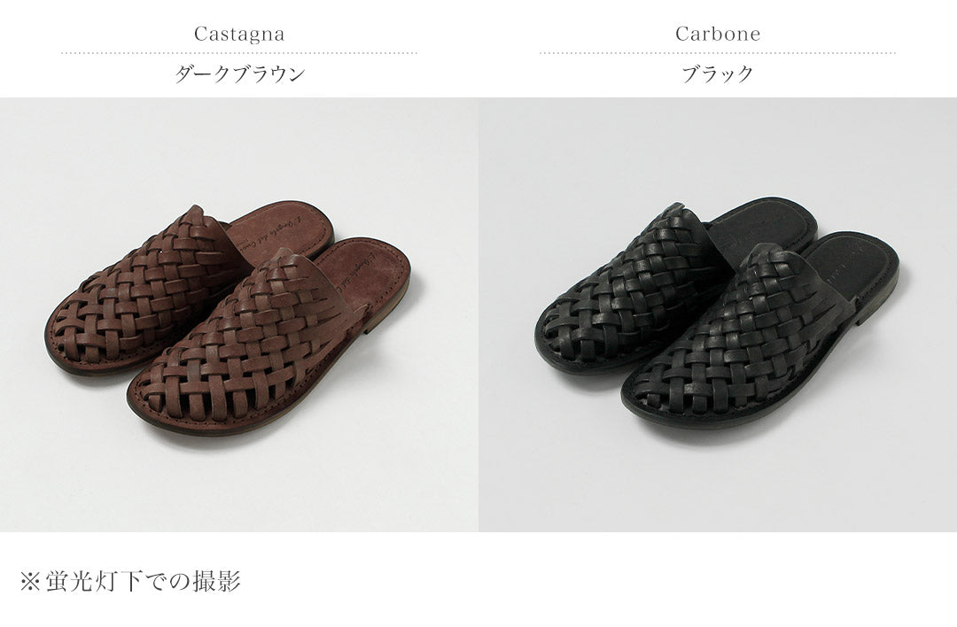 L'ANGOLO DEL CUOIO / Woven Leather Slide Sandals