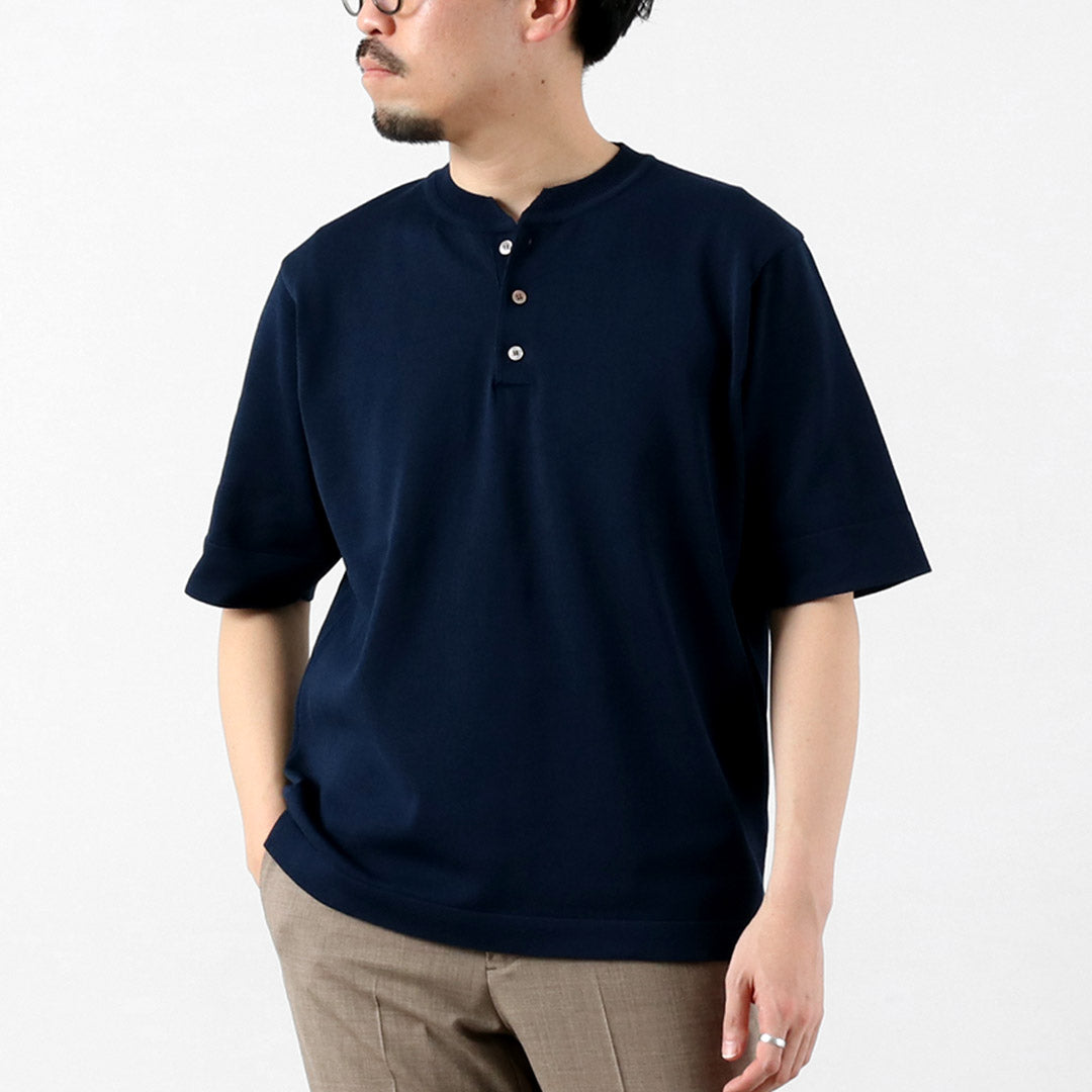 RINASCENTE / T-shirt en tricot à col Henley lavable hybride