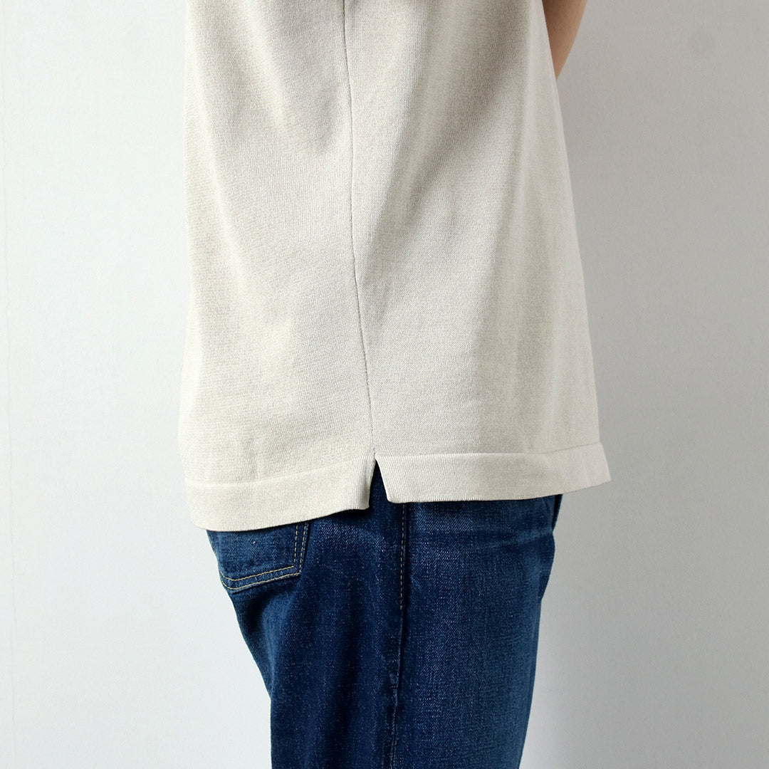RINASCENTE / T-shirt en tricot à col Henley lavable hybride