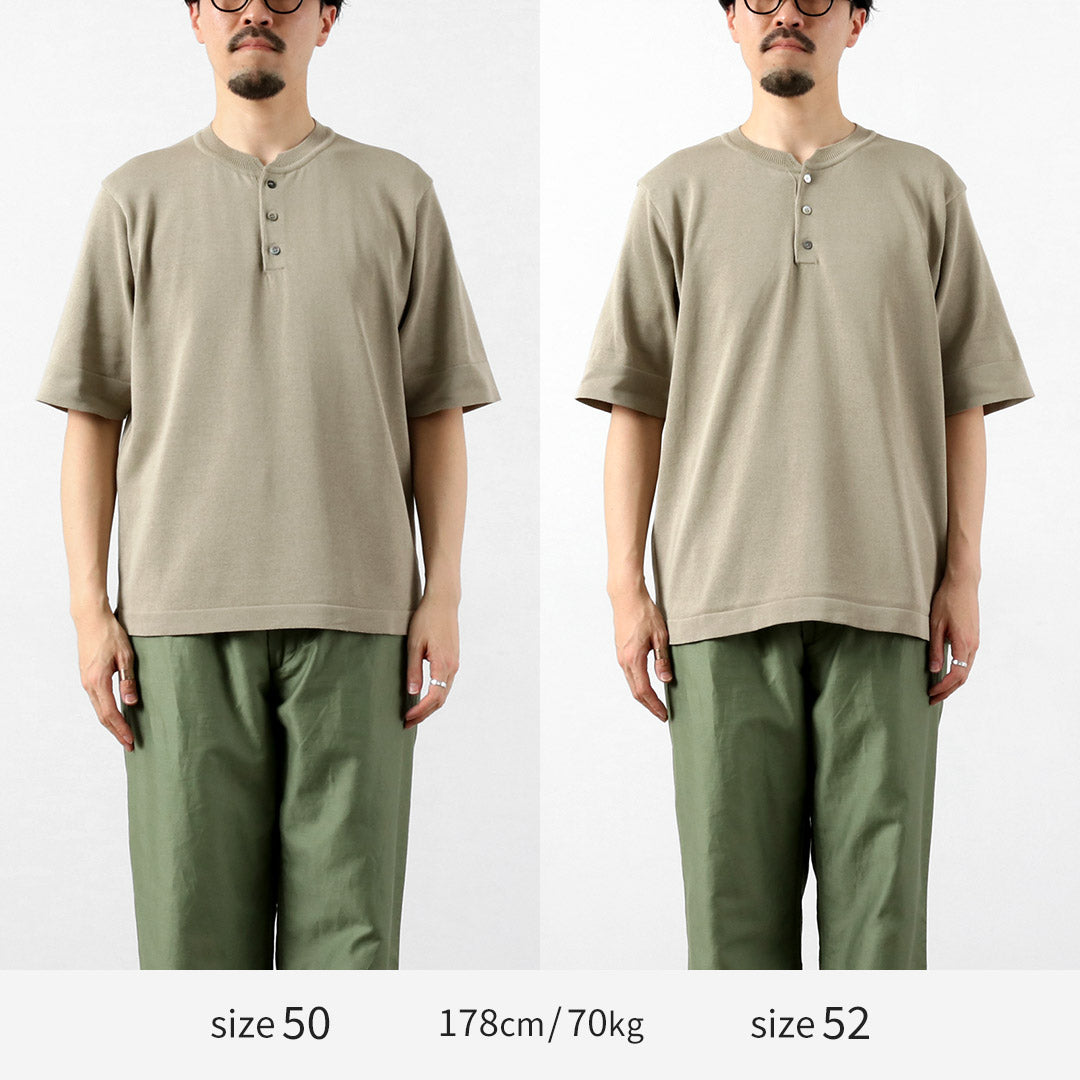 RINASCENTE / T-shirt en tricot à col Henley lavable hybride